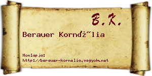 Berauer Kornélia névjegykártya